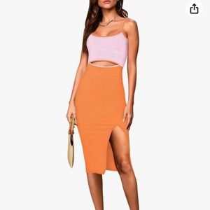 Cutout ribbed bodycon dress